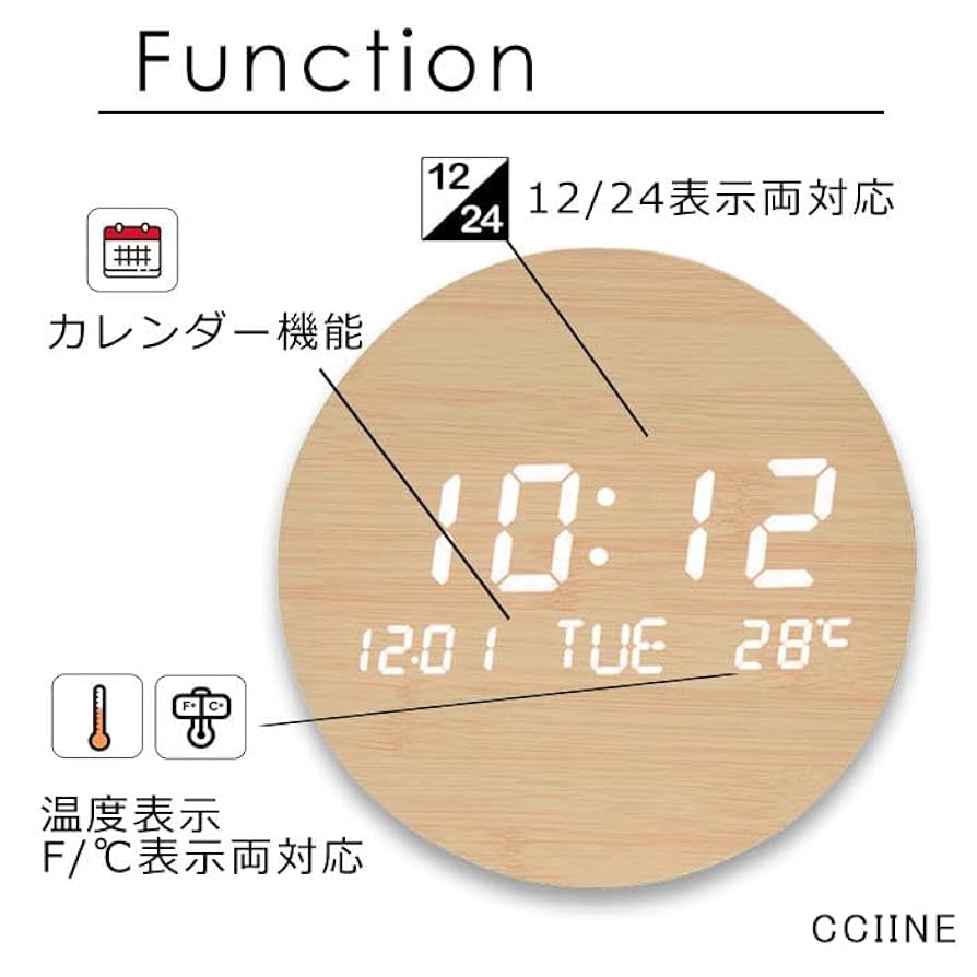 Amazon.co.jp: LED デジタル 壁掛け 時計 デジタル 交流式